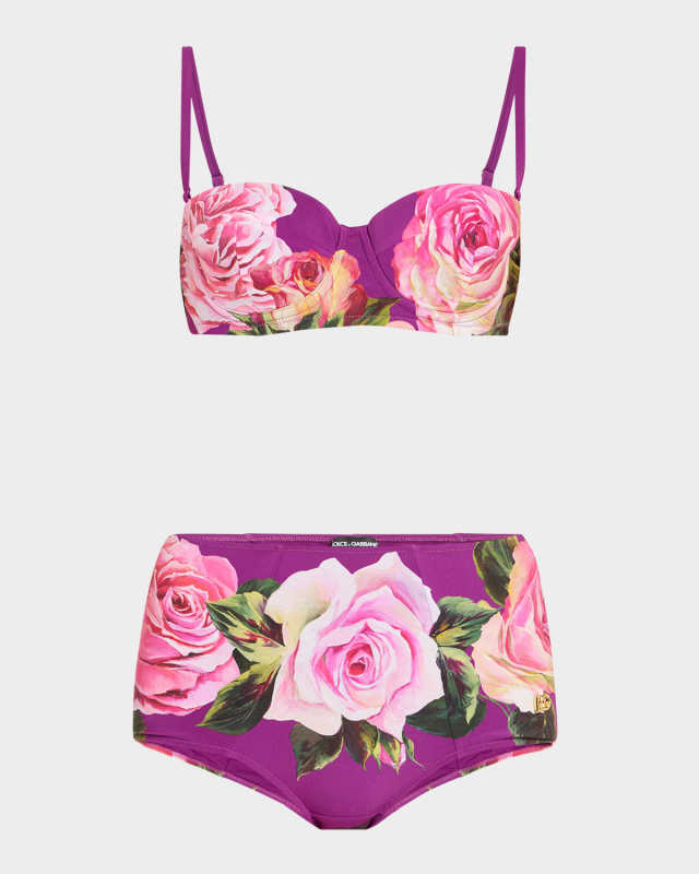 Rose Jersey Two-Piece Swimsuit